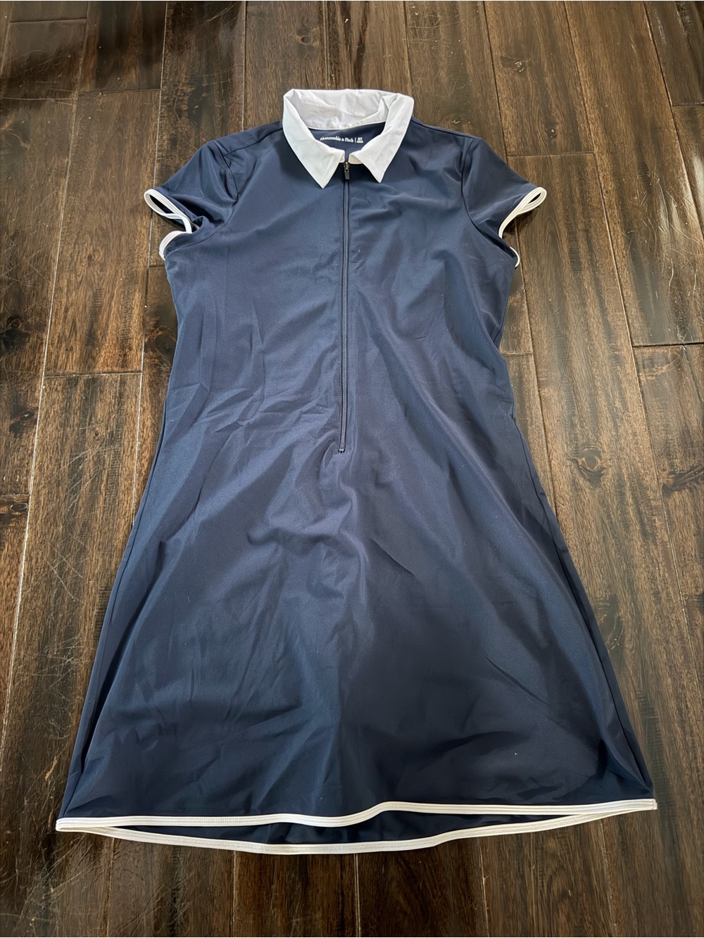 Abercrombie & Fitch Navy Athletic Polo Dress with White Contrast